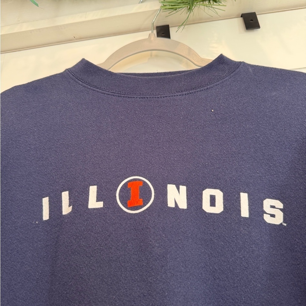 University of Illinois Navy Blue Crew Neck Sweatshirt - Picture 2 of 4